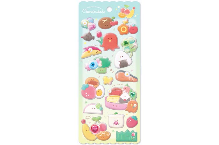 つぶらな瞳のぷくぷくシール【お弁当箱１】